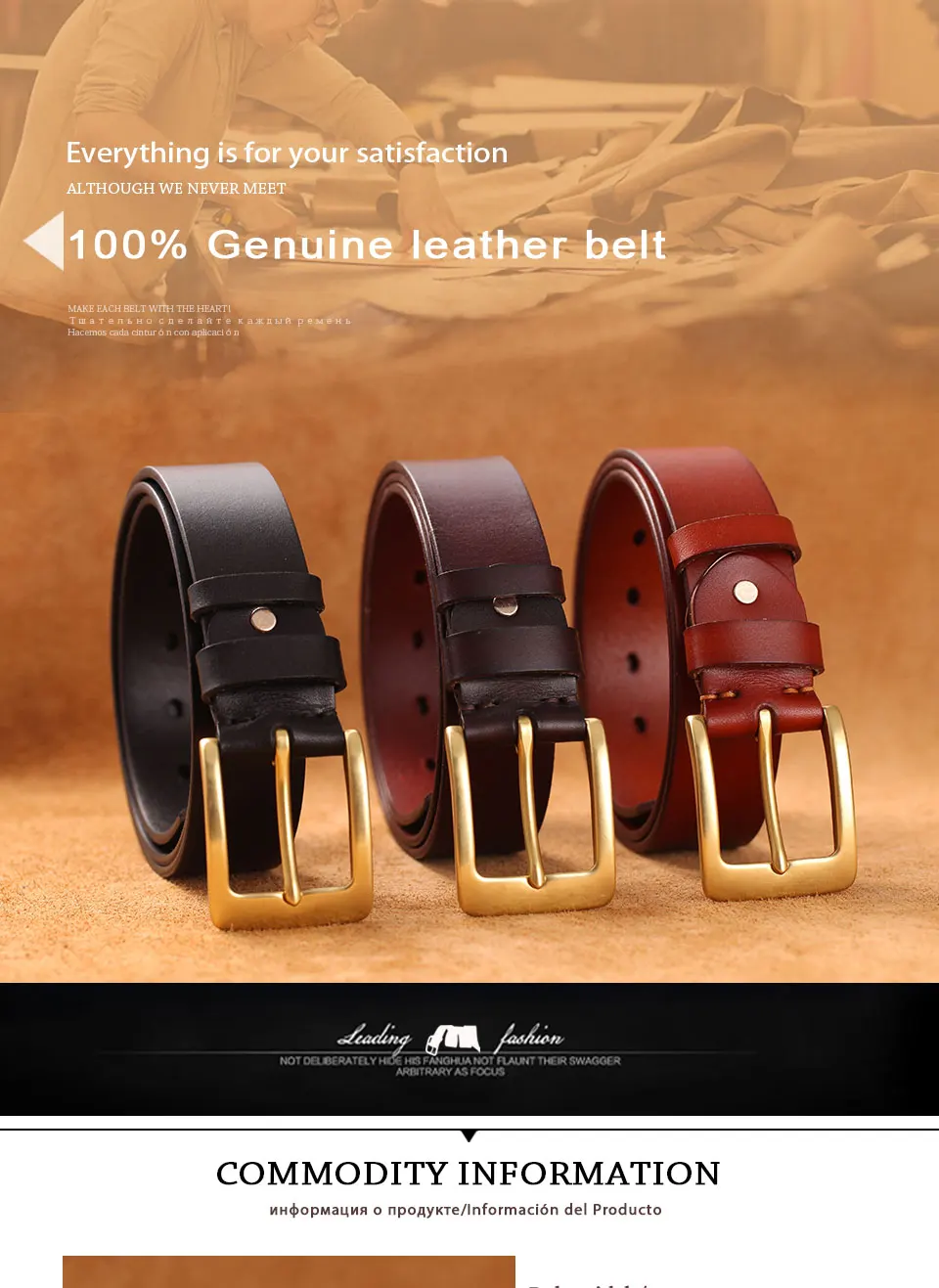 Echtes Leder Gürtel Für Männer Mode Massivem Messing Schnalle Gürtel Männer der Kupfer Schnalle Gürtel Rindsleder Qualität Männer Strap – Detail 1