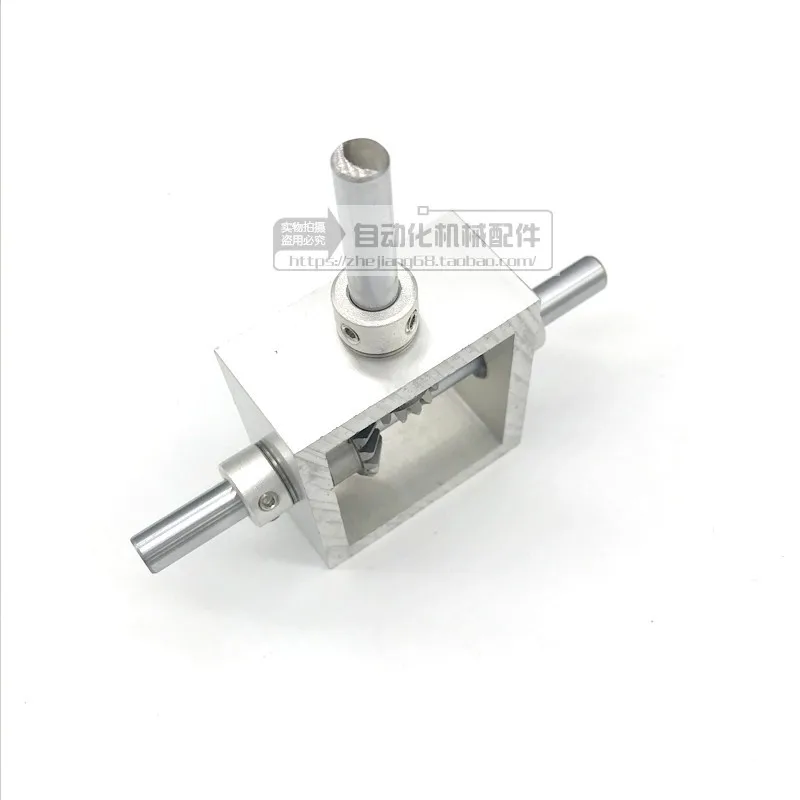 90 Derajat Sudut Drive Reversing Gear Box Kecil Bevel Gear Sudut Gear 1:1 Modul Mekanis Double Output Shaft