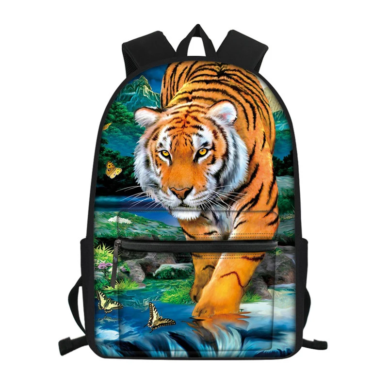 Criança criança sacos de escola tigre crianças mochila para meninas meninos mochila primária bolsa de ombro com bolso