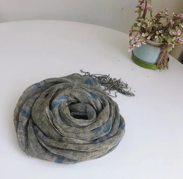 Atumn And Winter Tie Dye LinenScarf Winte Stripe Scarf Fashion Warm Printed Shawl Scarf  Wholesale