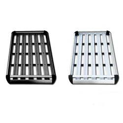 127X90 CM Universal Double Deck Aluminium Alloy Roof Rack Carrier Basket For SUV Car Top Cargo Silver Black