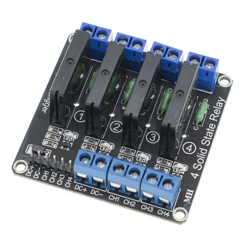 Low Level 5V 1 2 4 8 Channel Solid State Relay Module SSR G3MB-202P 240V 2A Output With Resistive Fuse