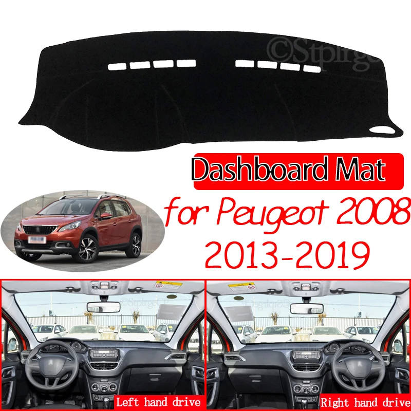 for Peugeot 2008 2013~2019 Anti-Slip Mat Dashboard Pad Sunshade Dashmat Protect Carpet Car Accessories 2014 2015 2016 2017 2018