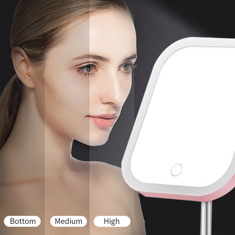 USB Rechargeable Makeup Mirror Light With 3 Modes Natural LED Daylight Vanity Mirror Professional Vanity Cosmetic Mirror