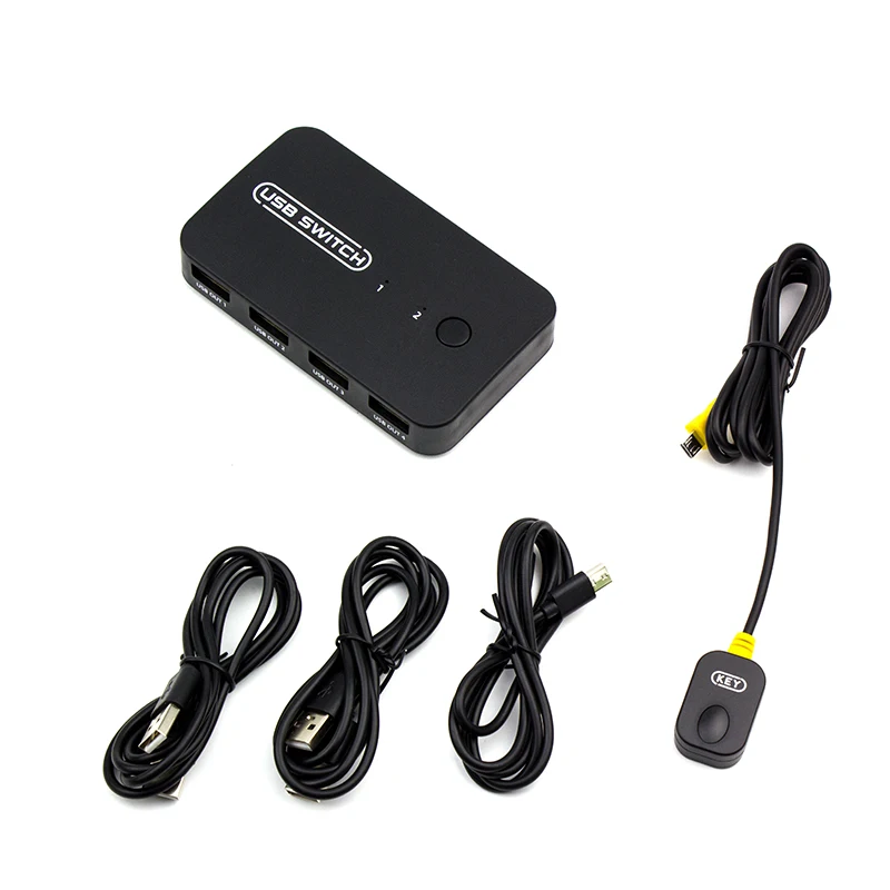 USB Kvm-switch Zwei Computer Teilen U festplatte Maus Tastatur Drucker Xiaomi box Gerät 2 In 4 Splitter Mit original Kabel