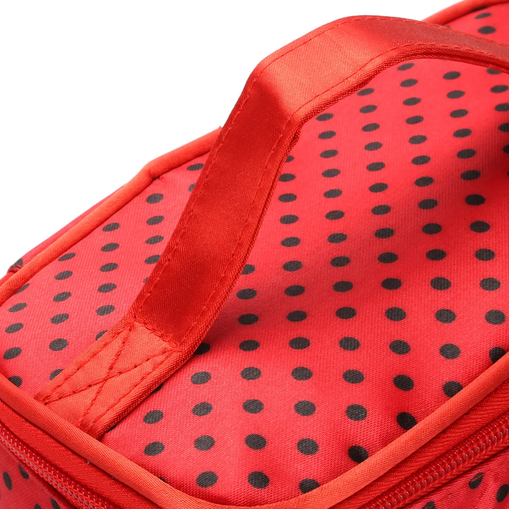 Travel Waterproof Portable Women Polka Two-layer Makeup Bag High Capacity Organizer Storage Cosmetic Cases Zipper Beauty Pouch