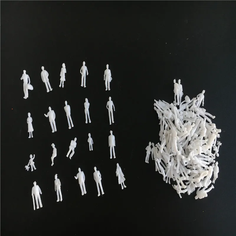 1000pcs 1/100 Scale Model People White Figures Architectural Human Building Train Road Landscape Diorama Train Railway Layout