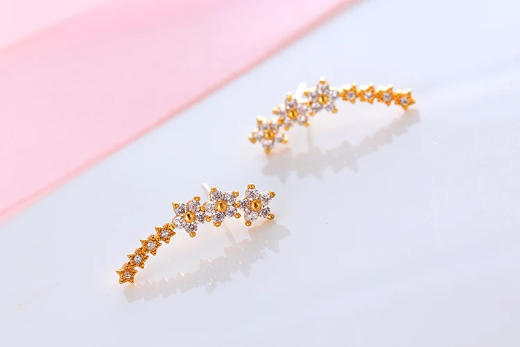 Hot sell stud earring female anti-allergic 925 sterling silver needle stud earring elegant sweet brief accessories