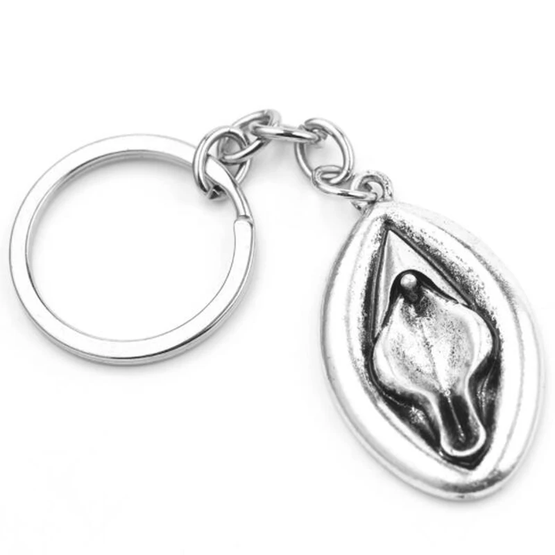 Car keychain Metal Carving To Attract Gifts for Hanging Key Ring Female Genitals Keychain Pendant Female Genital Gift spoof