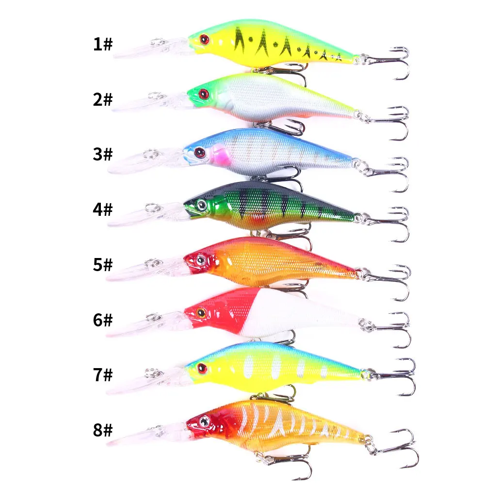 HENGJIA 1pcs 9cm 6.5g Deep Diving Artificial Wobbler 3D lifelike Hard Bait Bass Pike Perch Freshwater Fishing Lure Tackle