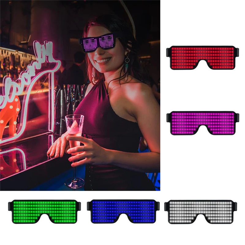 

Novelty 11 Modes Quick Flash Led Party Glasses USB charge Luminous DJ Glasses Eyewear Christmas Concert pub light Toys Halloween