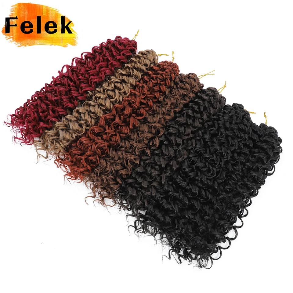 Ocean Wave Braiding Synthetic Hair Extensions Crochet Braids Afro Curls Ombre Mazo Curly BlondeTwist Braid Afrokudri For Girls