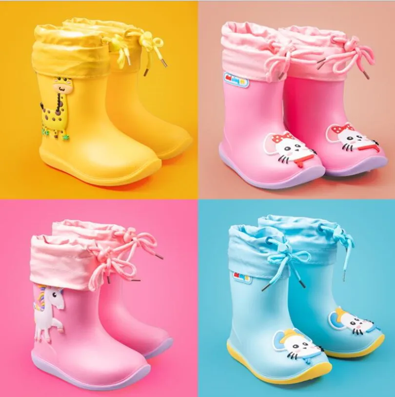 Kids Rain Boots Toddler Girl Rainboots Classic Waterproof Children\'s Shoes PVC Rubber Boots Kids Baby Water Shoes Boy Rain Boots