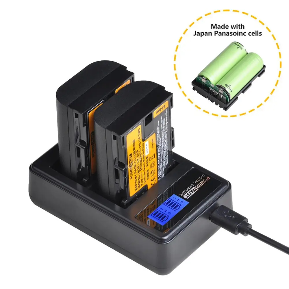 LP-E6 LPE6 LP-E6N Battery Japan Cell +LCD USB Charger for Canon EOS 5D Mark II, DS Mark III, 5D Mark IV, 5DS, 5DS R, 6D, 7D, 7D