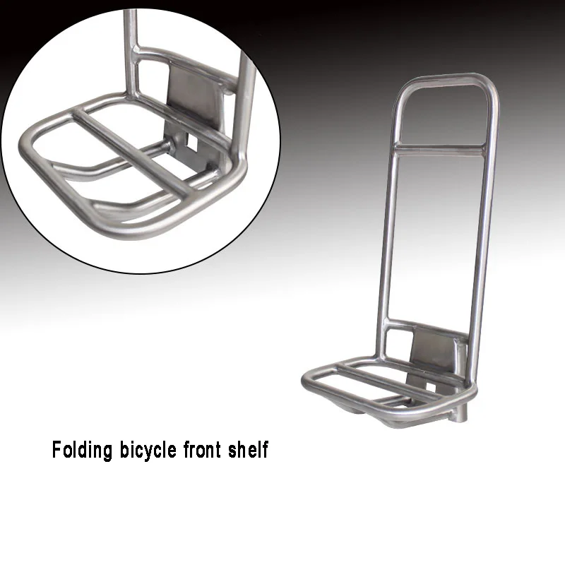 Soporte de estante frontal de aleación de titanio para bicicleta, bastidores de carga para bicicleta plegable Brompton