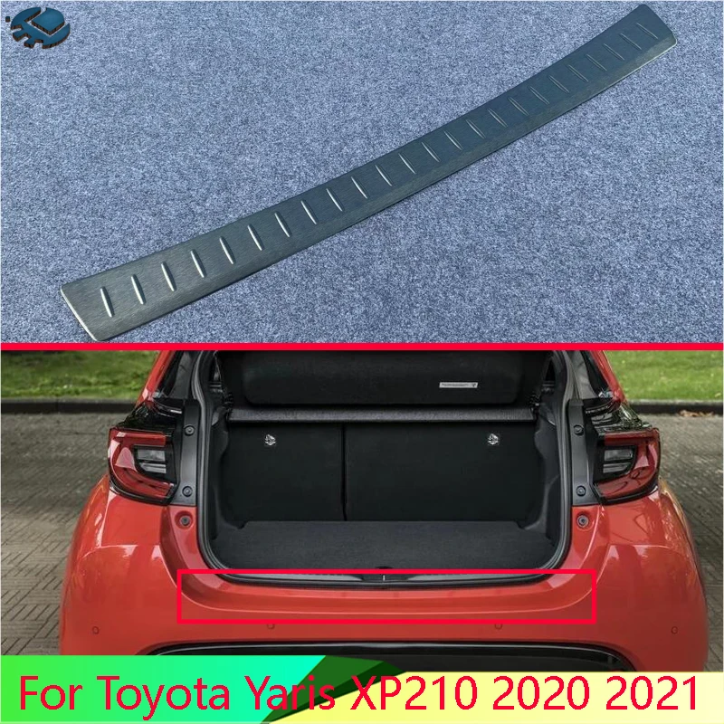 For Toyota Yaris XP210 2020 2021 Stainless Steel Rear Bumper Protection Window Sill Outside Trunks Decorative Plate Pedal