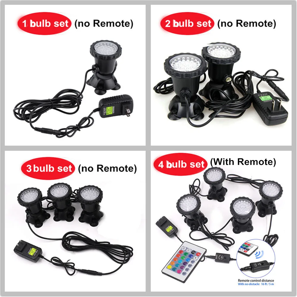 RGB LED Underwater Lights para Piscina, Paisagem Spot Light, Waterproof Aquarium Lamp, Fountain Pond e Jardim