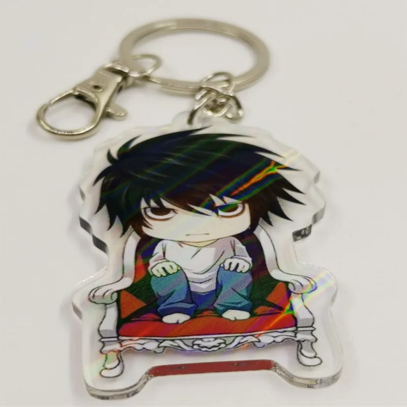 DEATH Yagami Light Killer Ryuk Key Chains Two-sided Keychain Cosplay Acrylic Pendant Keyring Prop