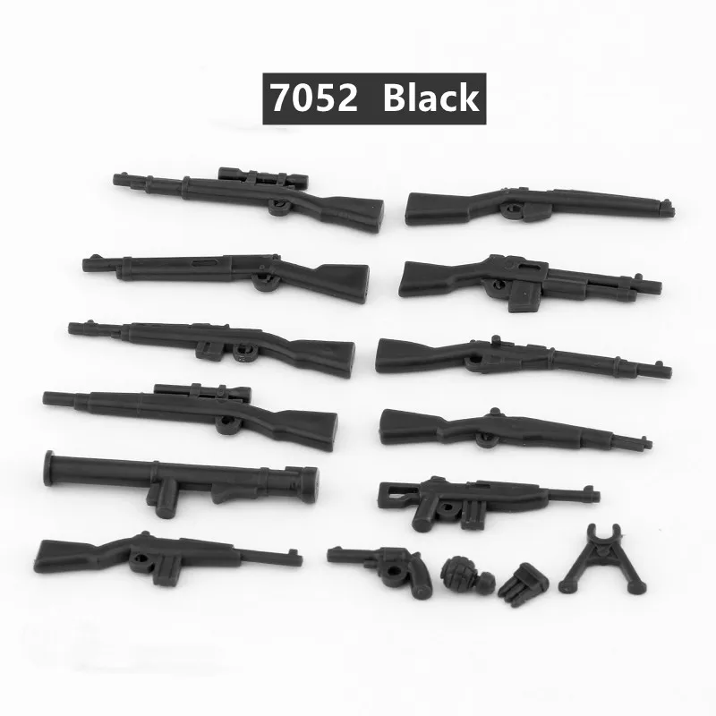 WWII Military Weapon Building Blocks Modern Heavy Machine Guns Army Figures Soldier Accessories Bricks Toys for Children C259