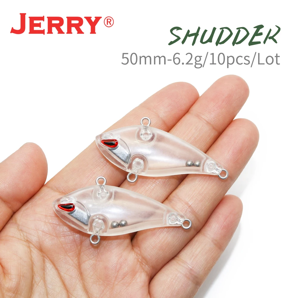 Jerry Shudder 10pcs 50mm Ultralight Fishing Lures Blank Body Unpainted Lures Lipless Sinking Vibration Crankbait VIB With Eyes