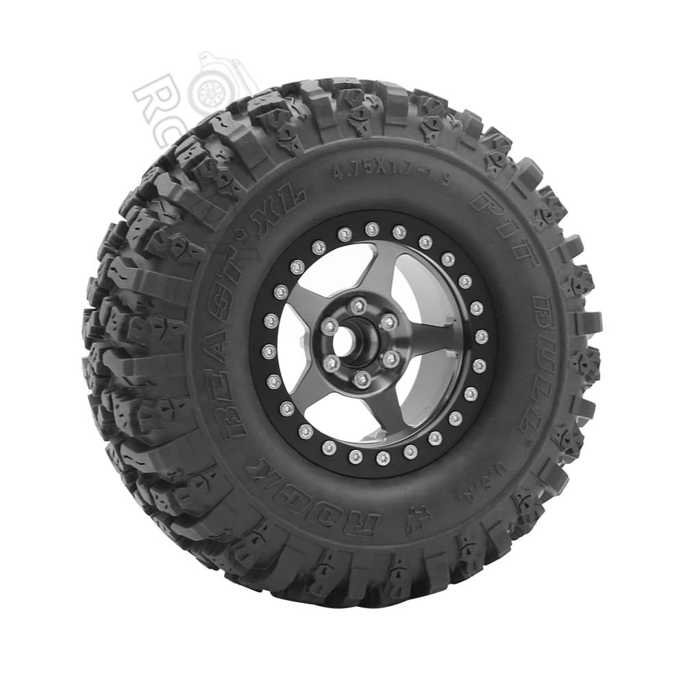 Metal 2.2 Inch Beadlock Wheels Rim Rubber Tyres for 1/10 1/8 RC Crawler  Axial SCX10 Capra 1.9 UTB RBX10 YK4082 TRX-4