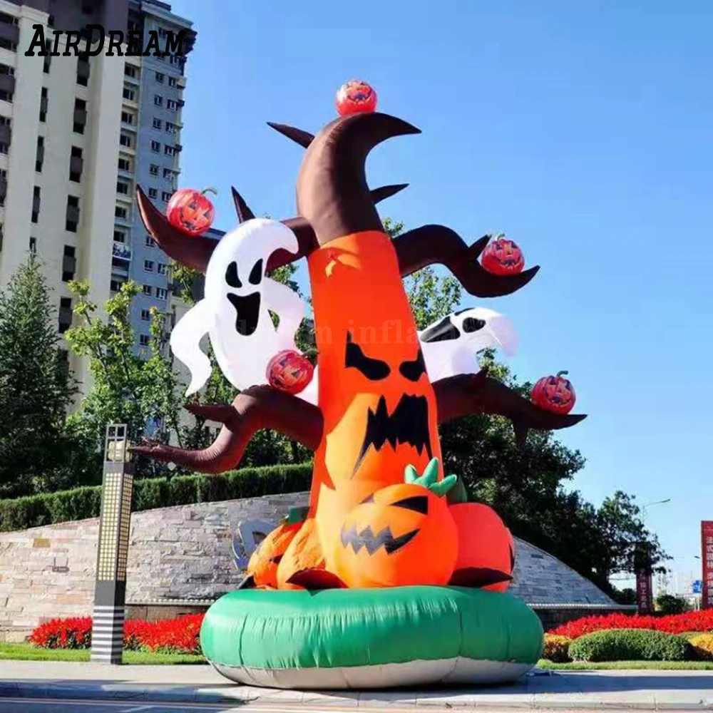 High Quality hot sale 3/4/5/6mH Inflatable Pumpkin Halloween Ghost Dead Tree For party outdoor Decorations