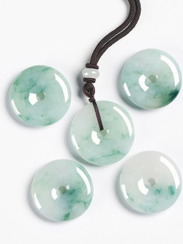 جديد الطبيعية الجاديت دونات قلادة مجوهرات قلادة اليشم إنتاج رائع حساسة فنغشوي تميمة قلادة غرامة المصوغات