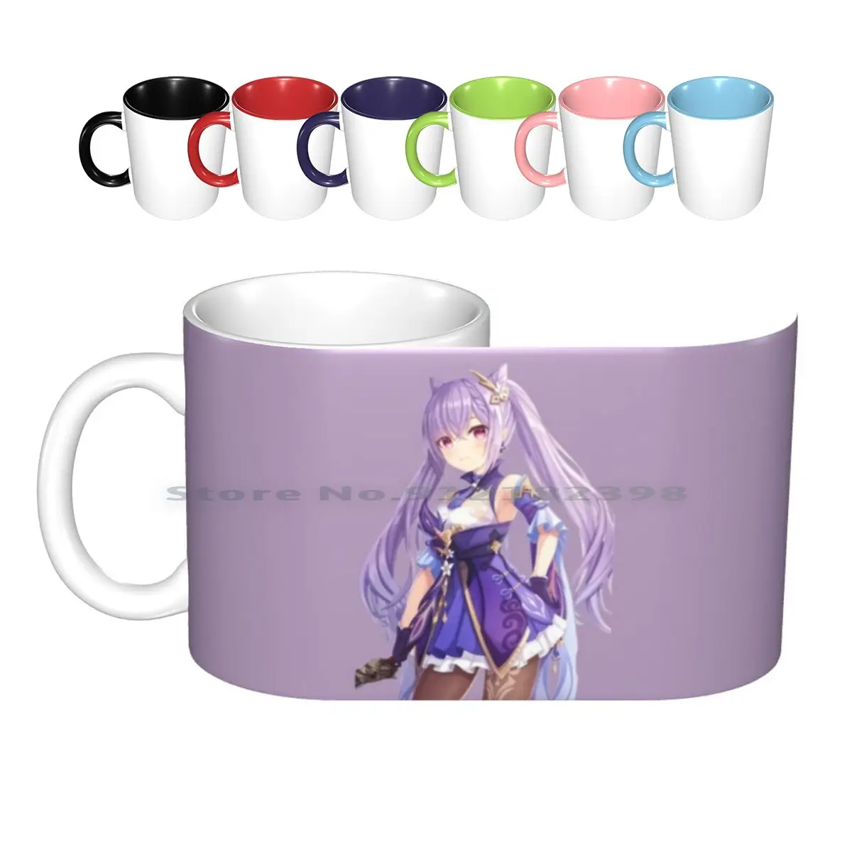 Keqing-Genshin Impact Ceramic Mugs Coffee Cups Milk Tea Mug Genshin Impact Diluc Genshin Impact Fishcl Genshin Impact Qiqi