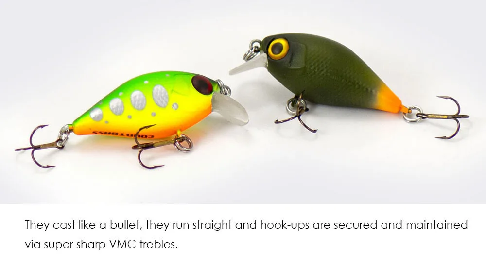 Countbass-Kurbelköder mit VMC-Haken 36 mm 1-3/8 Zoll 4 g 1/8 oz. Dive 0,4–1,2 m Hard Body Diver Angelköder Wobbler Hardbait – Detail 8