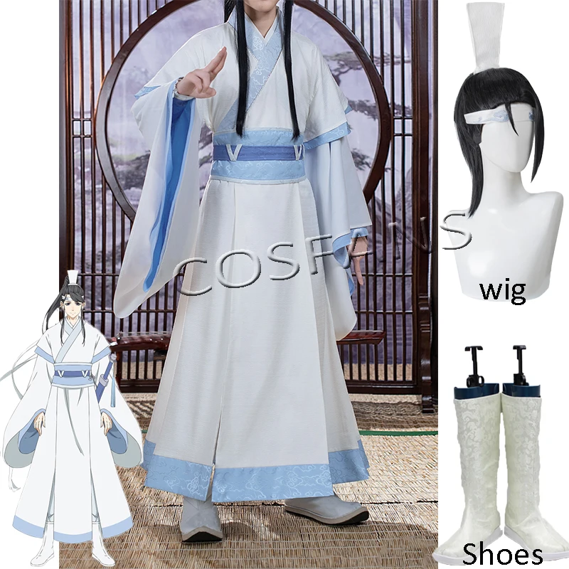 Anime Mo Dao Zu Shi Cosplay Lan SiZhui Kostüm Männer Mo Dao Zu Shi Cosplay Lan Jing YI Anime Dao mo Zu Shi Perücke schuhe Headwear