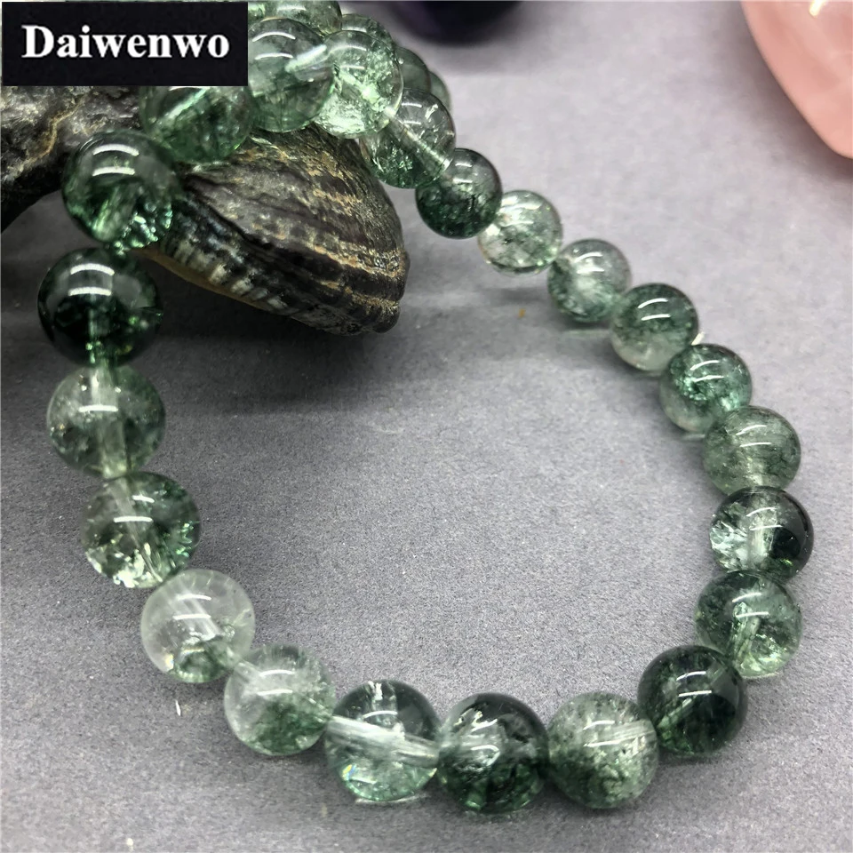 Natural Green Crack Phantom Quartz Beads Bracelet Charms for Female 6-12mm