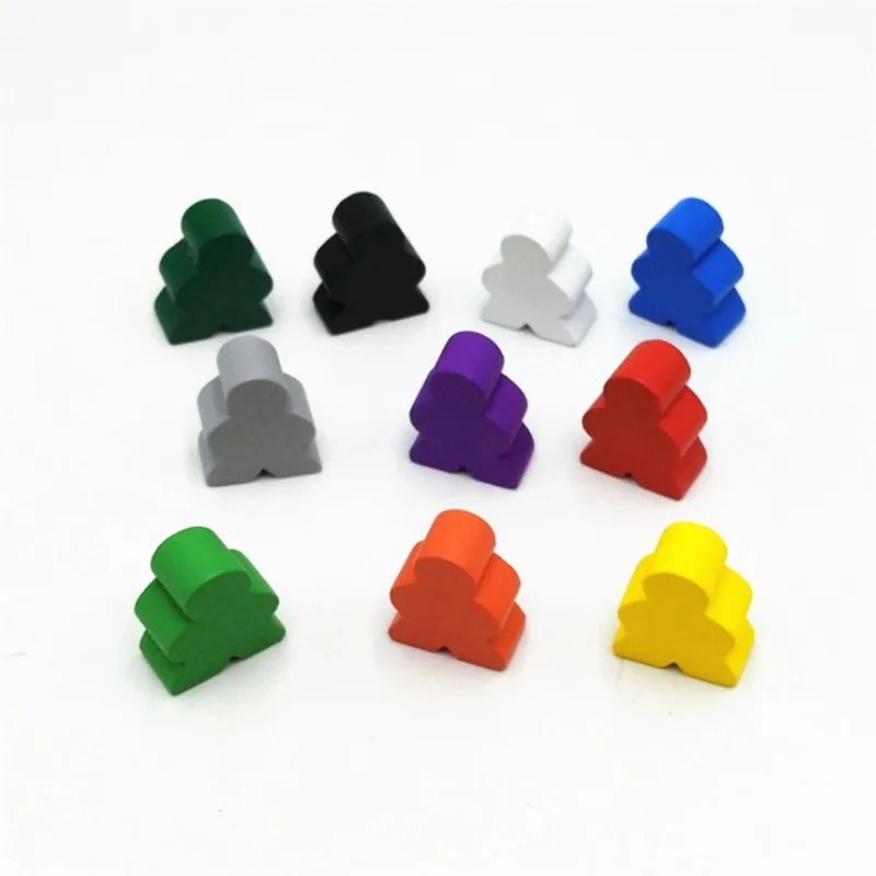 

100Pieces 20*23*10mm Big Size Meeples Wooden Humanoid Chess Pieces For Board Game Accessories