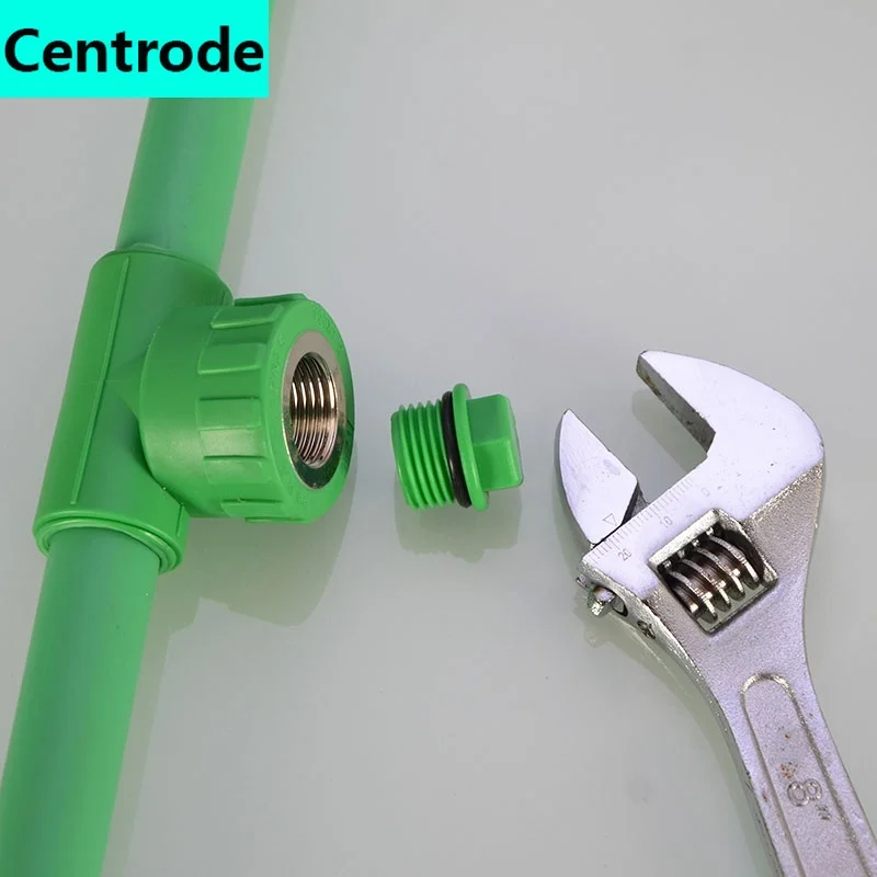 Pipe fittings1/2IN PPR wire plug with seal ring free of raw material with outer wire plug outer dental pipe plug ppr water 5Pcs