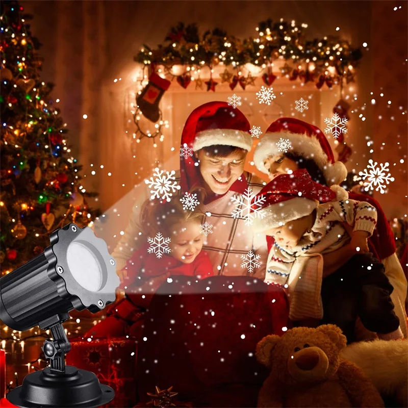 Moving Snowfall Laser Projector Light Waterproof Christmas New Year LED Stage Lights Snowflake Xmas Party Garden Landscape Lamp