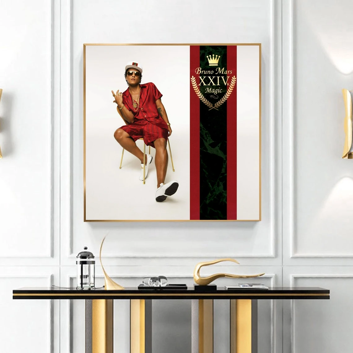 Bruno Mars 24K Magic Music Album Poster Canvas Art Print Home Decoration Wall Painting ( No Frame )