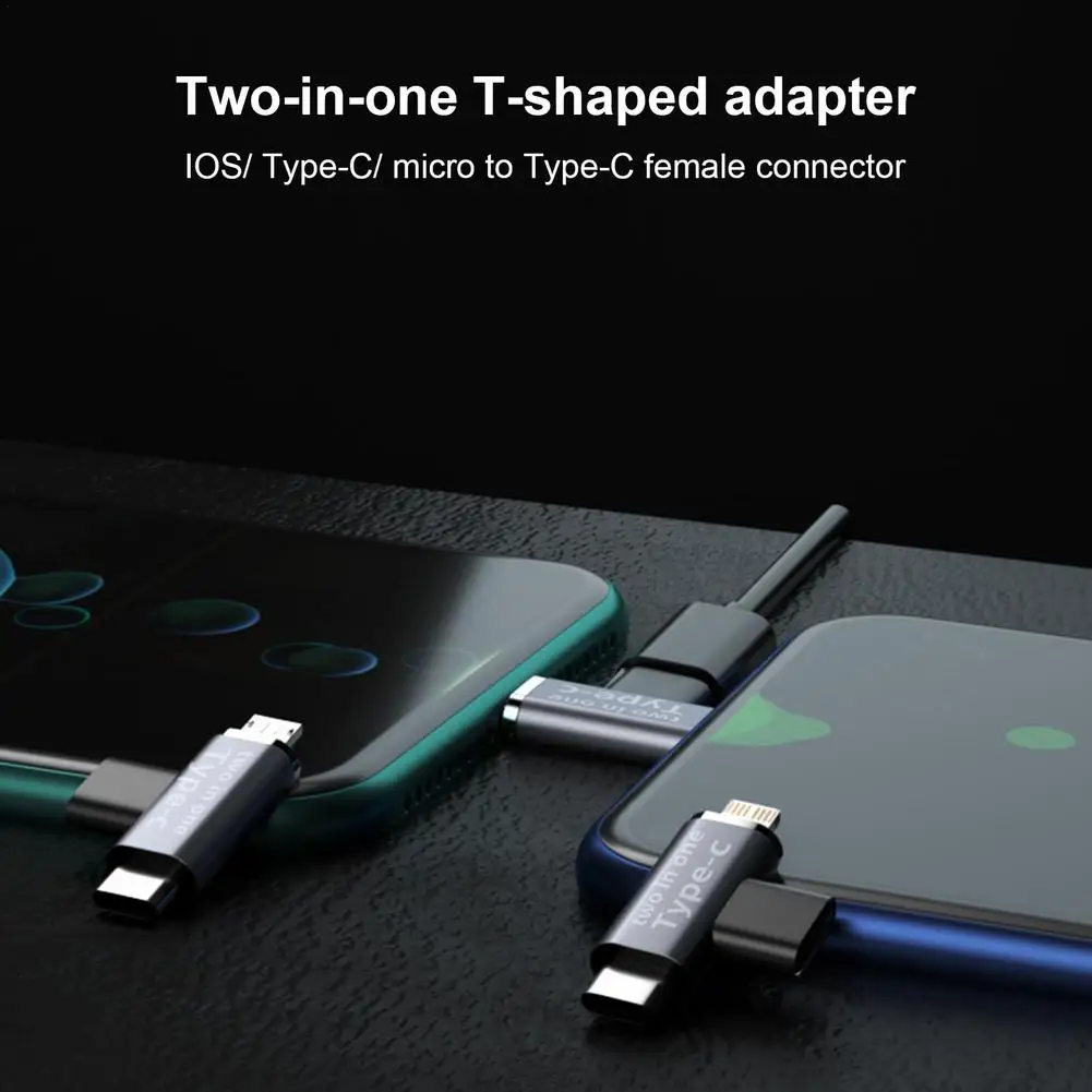 2 in 1 3A USB C Splitter USB Type C Female to USB-C Micro Male Adapter Connector Type-C to Dual USB 3.1 Type C Charger Converter