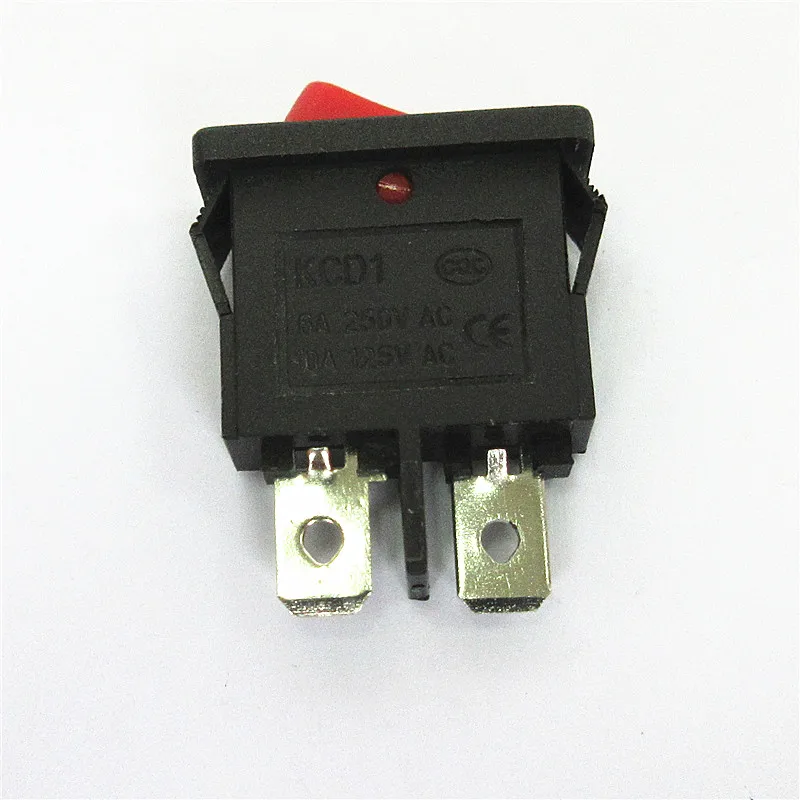 5Pcs KCD1-110 Rocker switch 21mm*9mm 2Pin 6A/10A 250VAC/125VAC Power switch Modification switch for automobile and motorcycle