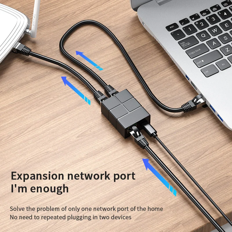 Network cable splitter one minute two simultaneous Internet broadband network port pairs 1 drag two-turn interface home