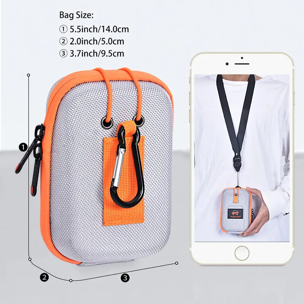 fosoto Camera Case Shell Cover Travel Carrying Storage Bag For HP Sprocket Portable Photo Printer Canon IXUS285 190 185 180
