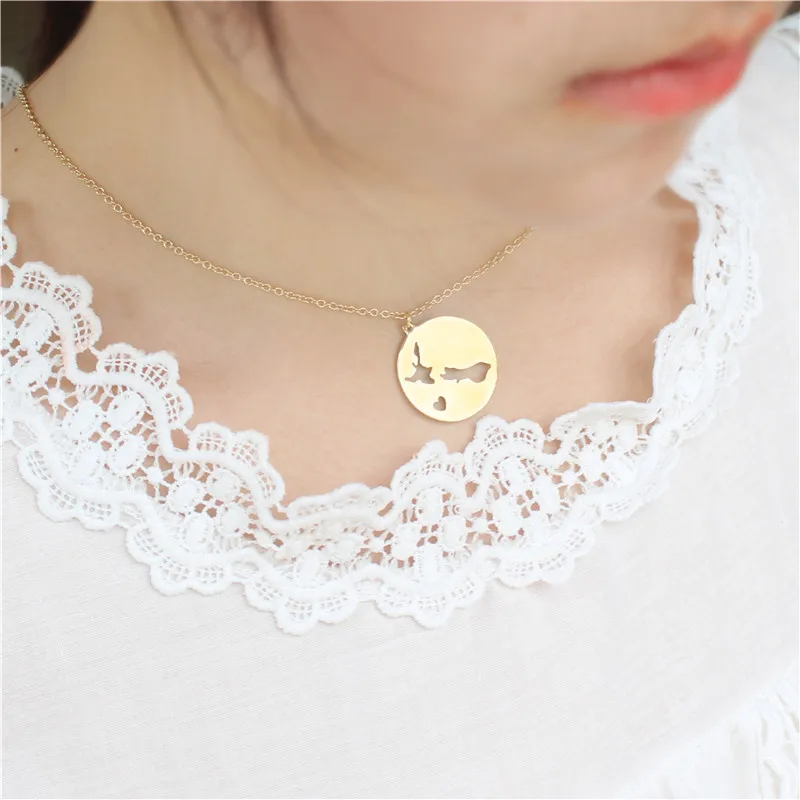 

ZMZ 30pcs/Lot 2019 Europe/US Fashion New Zealand Map Necklace Country Auckland Australian Trip Keepsake