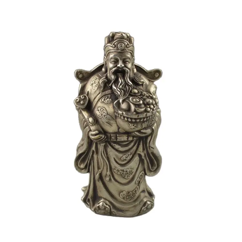 

China Old Decoration Fengshui Plated Silver Carving Like The God Of Wealth Statue