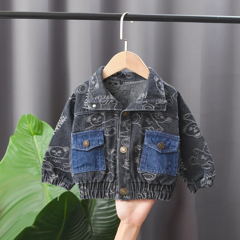 Boys Girls Denim Outerwear Spring Autumn Children Fashion Coat Clothes For Baby 1 To 5 Years Toddler Sports Jacket Kids Outfits