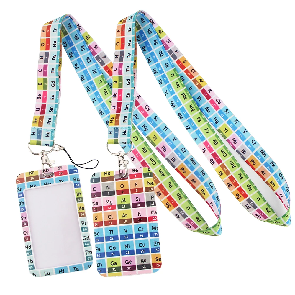 YL611 Periodic Table of Elements Lanyards Neck Strap Lanyard for keys ID Card Keychain Phone Strap Badge Holder DIY Hang Lanyard