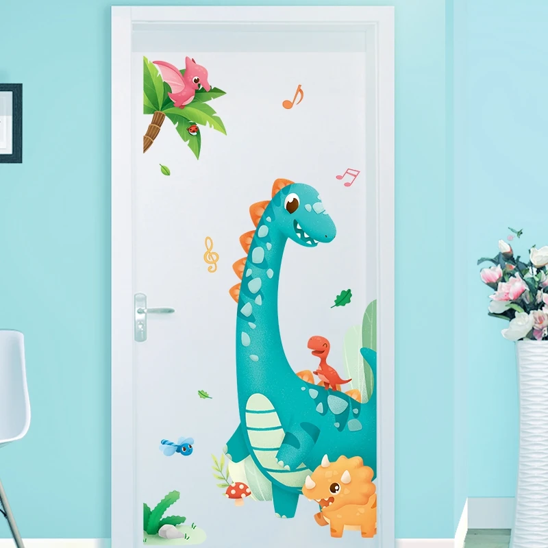 Cartoon Large Dinosaur Vinyl Wall Stickers for Kids Room Decor Removable Wall Decals Children room Nursery Animals Wallpapers