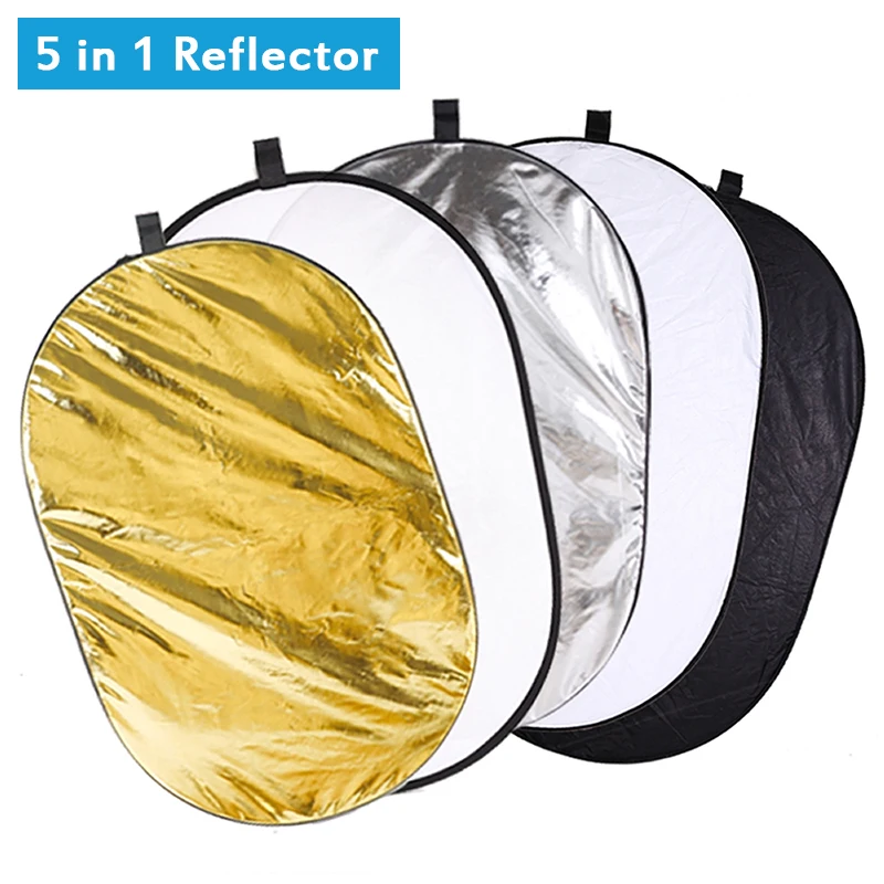 60x90cm Foldable Reflector 5 in 1 Multi Disc Photography Studio Photo Oval Collapsible Light Reflector 24*35 inch Portable