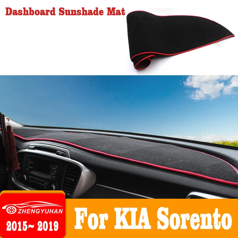 Car Dashboard Cover Mat Sun Shade Pad Instrument Panel Carpets Anti-UV For Kia Sorento Prime R UM 2015-2019 2020 Car Accessories