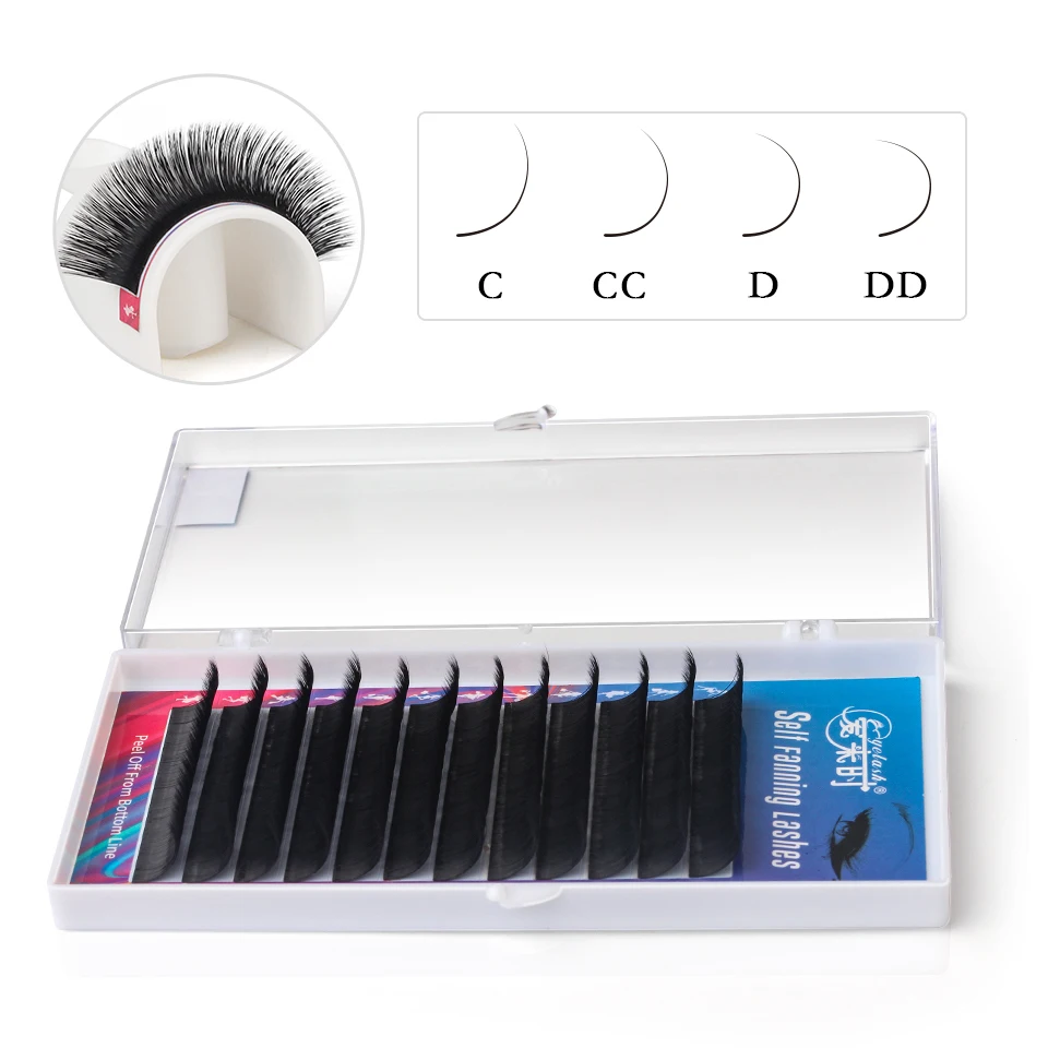 THINKSHOW Easy Fan Lashes Bloom Estensione delle ciglia Fioritura automatica Ventaglio veloce Ventagli fai da te Ciglia finte visone Strumento per il trucco