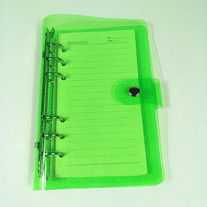 A7 Spiral Loose-leaf Notebook Cover Loose Ring Binder Diary Shell Planner Cover Case Transparent Office Supplies