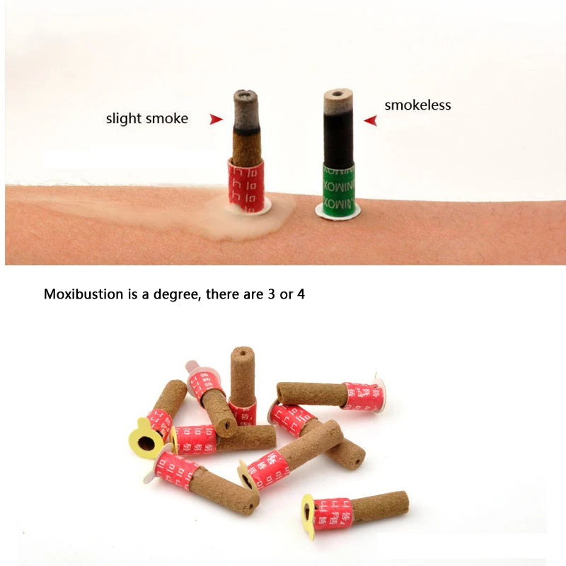 high quality Smokeless self-stick Moxa tube acupuncture massage moxibustion tube 180pcs moxa sticks