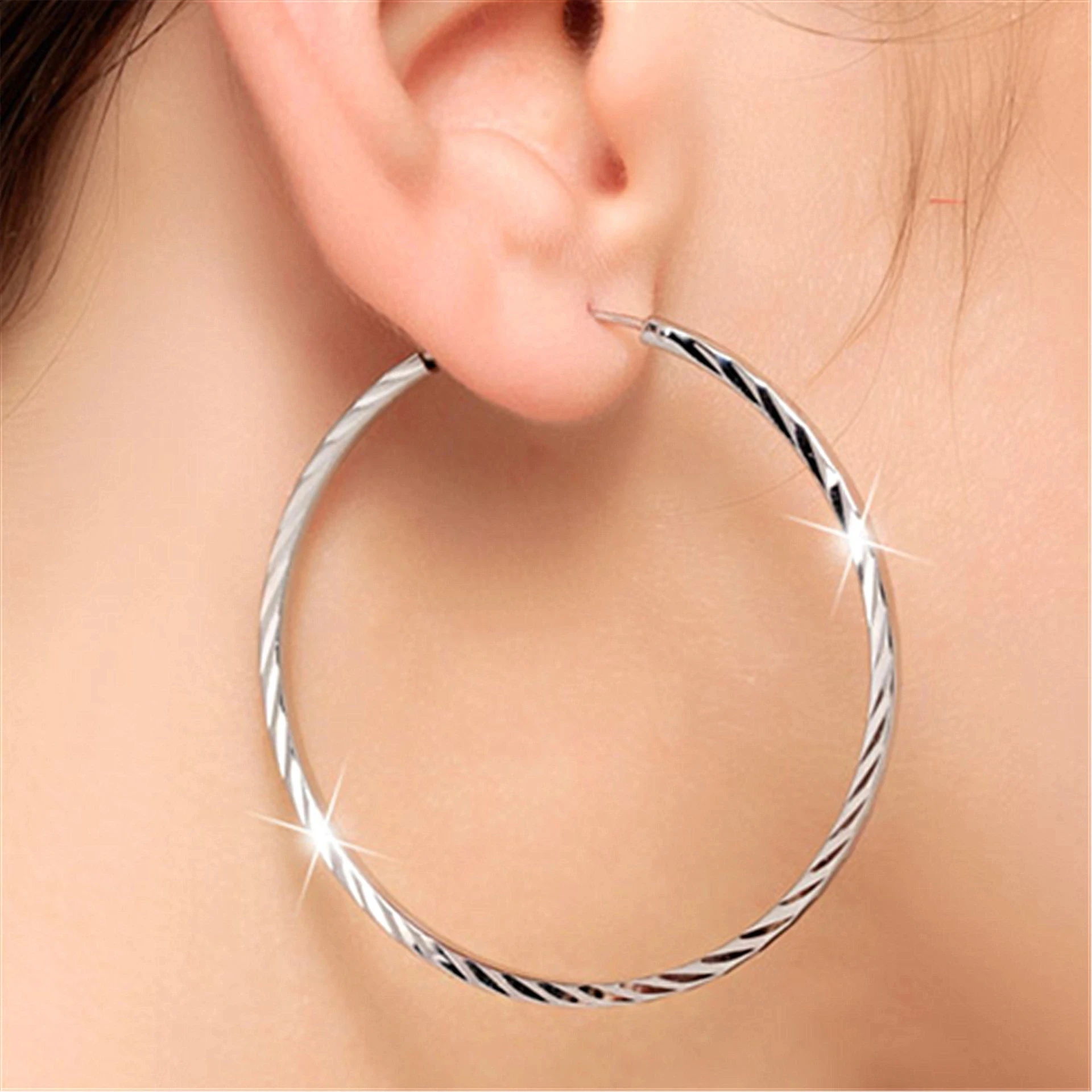 New 925 Sterling Silver Earrings Micro-Inlaid Zircon U-Shaped Earrings Woman Charm Jewelry Gift